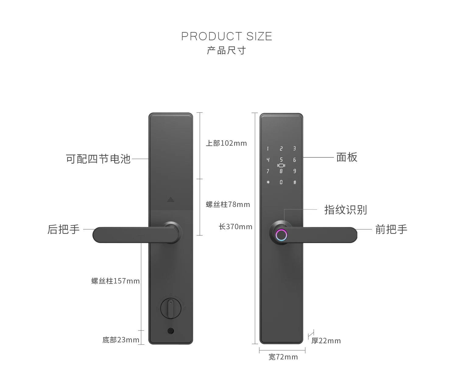 F21 通通版一握开智能锁(TTLock) size